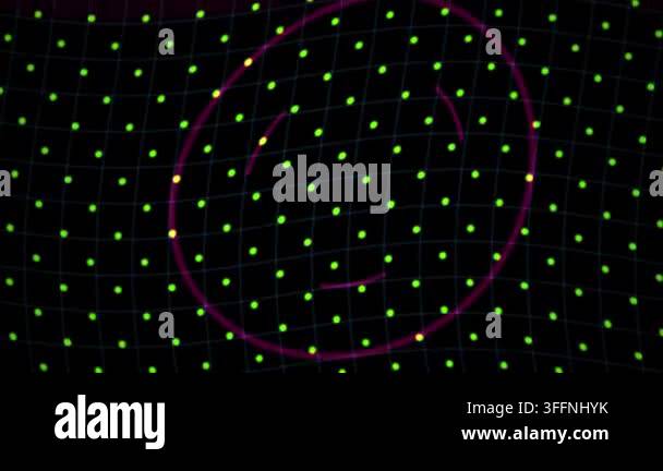 A mesmerizing abstract animation showing a pulsating red circular light ...