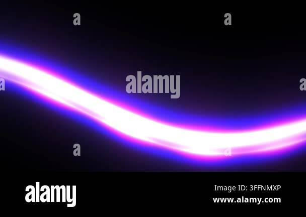 A dynamic animation featuring glowing neon light streaks moving in a ...
