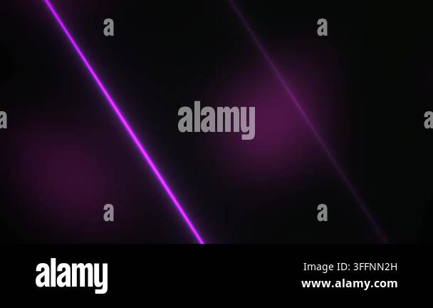 Dynamic animation featuring glowing purple neon light lines and lens ...