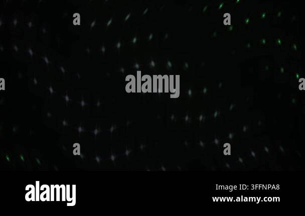 Abstract digital mesh of glowing green and white light nodes forming a ...