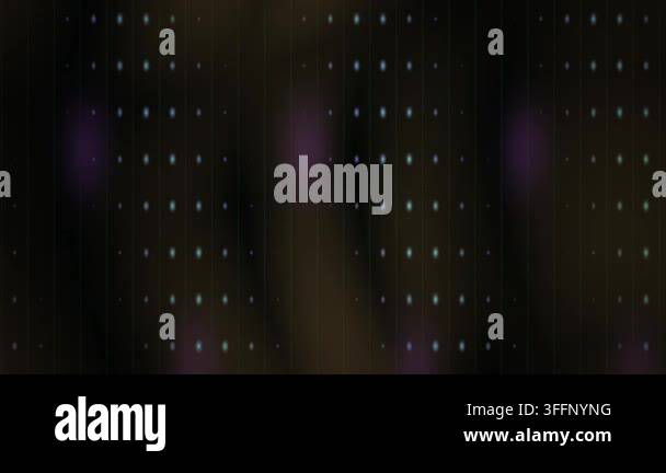 Grid of colorful glowing dots shifts dynamically on a dark background ...