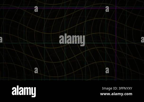 grid wave pattern moves dynamically on a dark background with ...