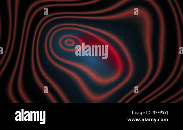 Red lines shift and swirl in a dark glowing abstract wave pattern with ...