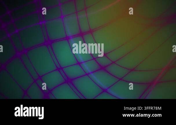 A dynamic abstract animation featuring a glowing purple grid network ...