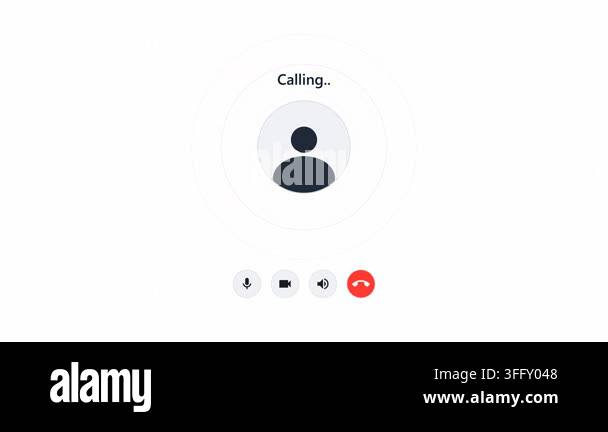 Clean interface displaying a video call screen with a user icon and ...