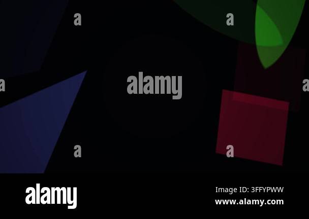 Green ellipse red square and blue rhombus shapes rotate float and ...