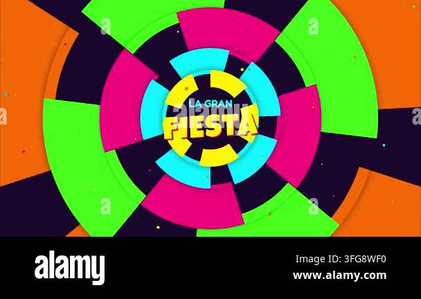La gran fiesta celebration title vibrant 2d motion graphic design ...