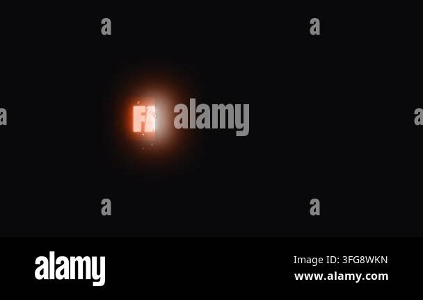 Fabricator text glowing fire light effect cinematic motion graphics ...