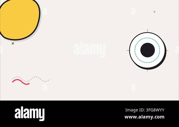 Abstract minimalist geometric pattern yellow circles and target dots ...