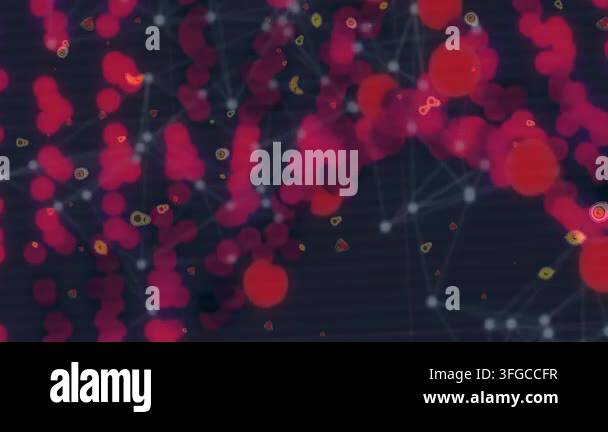 Animation of data processing over bacteria icons. global science and ...