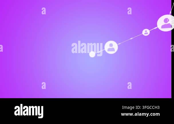 Animation of network of connections with icons. Global networks ...