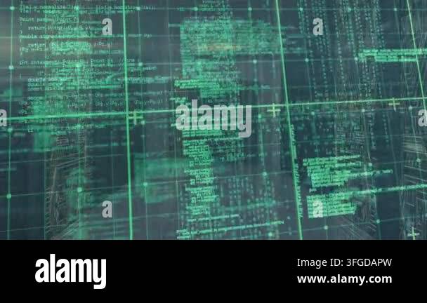 Animation of data processing and microprocessor connections against ...