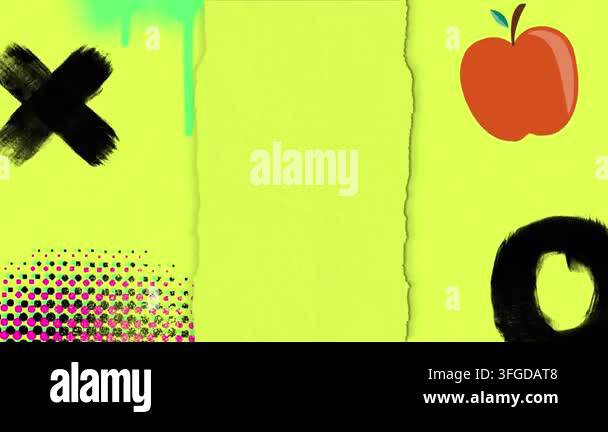 Architect Math Patterns Animation of falling apples with pink pattern and mathematical symbols ...