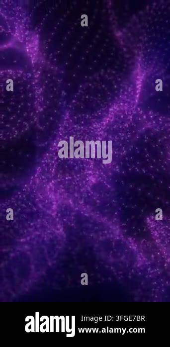 Flowing purple particle cloud with soft glowing dots and misty forms ...
