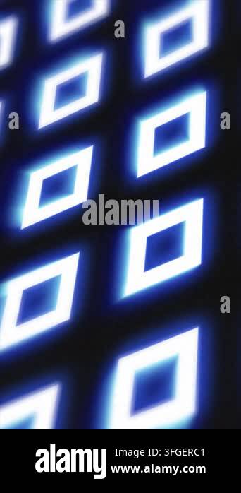 Futuristic abstract pattern of glowing blue geometric shapes on dark ...