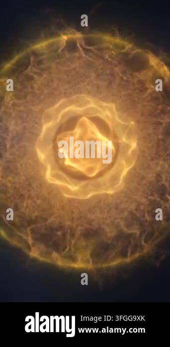 Abstract golden energy core with layered ripples and glowing textures ...