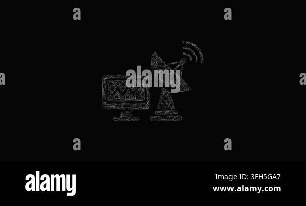 Sketch style minimal telemetry icon animation - smooth progressive ...