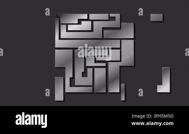 Concept square metal mosaic plate abstract hi-tech design. Geometric ...