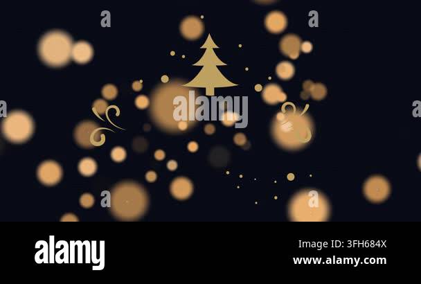 Left blurred orb entering, gold tree staying fixed while bokeh dots ...