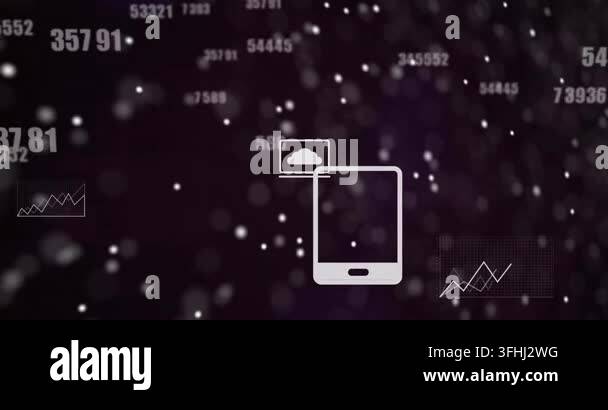 Digital animation of changing numbers, data processing and dna ...