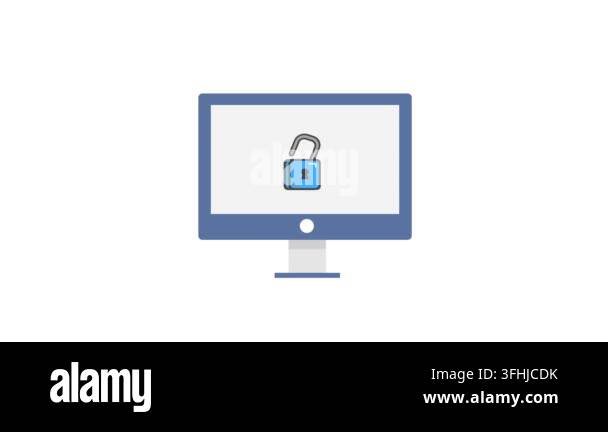 Desktop computer with loading screen and progress bar data loading ...