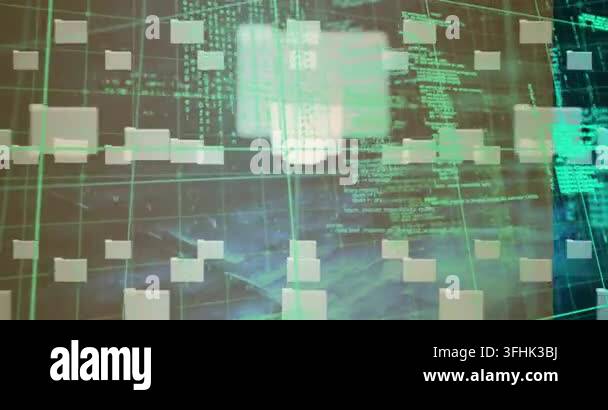 Animation of data processing over microprocessor connections forming a ...