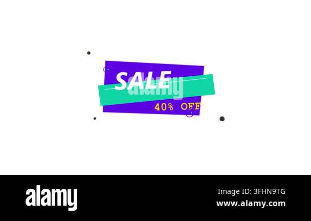 40% off sale motion graphic design with purple and teal banner for ...