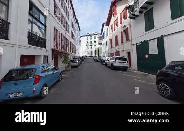 Traditional Basque style architecture and historic timber framed ...