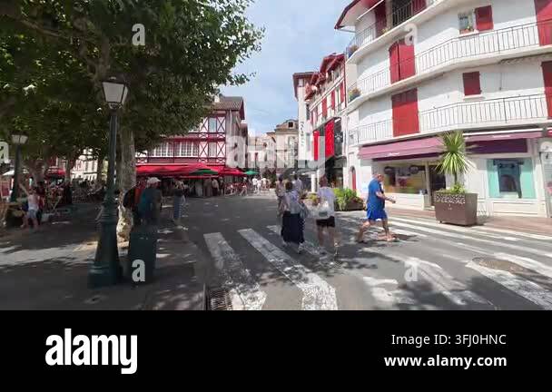 Traditional Basque style architecture and historic timber framed ...