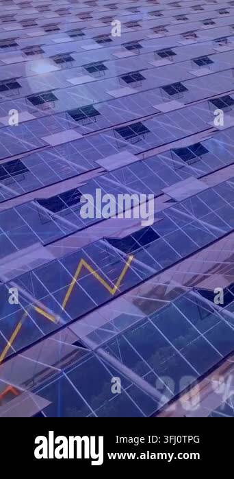Vertical video: Data feed sending colored charts sliding across solar ...