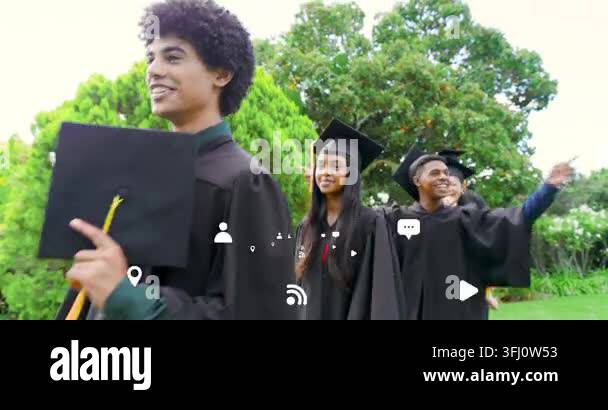 Lead grad stepping holding cap and tassel leading grad march across ...