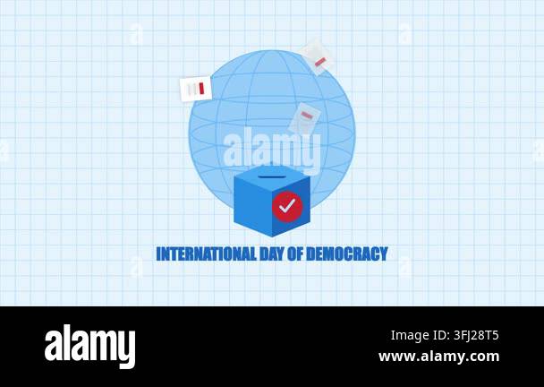 Democracy illustration featuring a blue ballot box with a checkmark ...