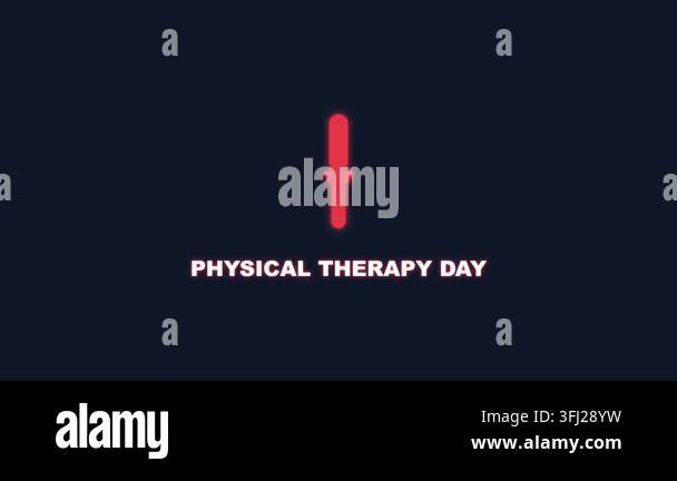 Physical therapy day motion graphic animation showing a stylized human ...