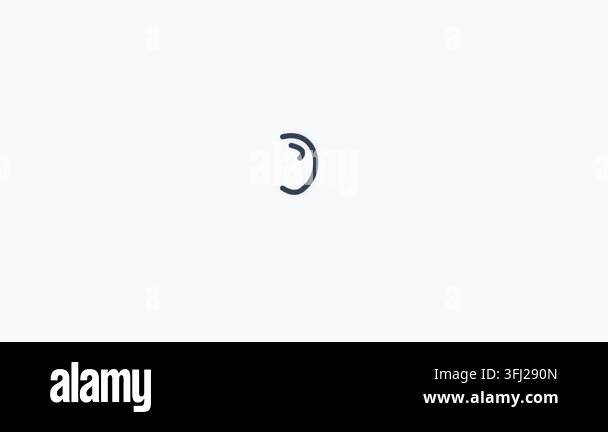 Deafness awareness symbol featuring an ear outline and pulsing sound ...