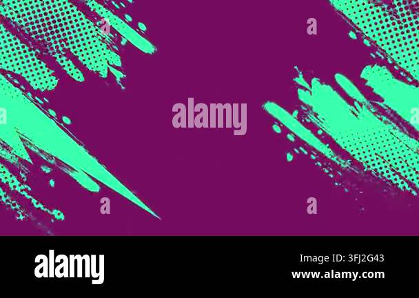 Dynamic Abstract Background with Green Brush Strokes and Halftone ...