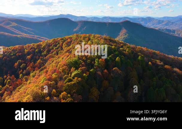 Appalachian Mountain Landscape At Colorful Sunset With Orange And Appalachian Mountain Landscape At Colorful Sunset With Orange And