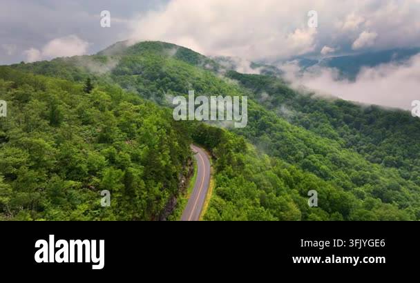 Road Trip Travel In Appalachian Mountains Car Driving On Parkway Road Trip Travel In Appalachian Mountains Car Driving On Parkway