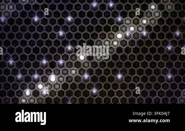 Abstract hexagonal grid background features glowing light effects and ...