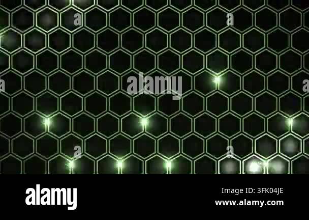 Abstract technological background features a seamless loop of glowing ...