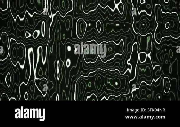 Abstract glowing white fluid topographic lines continuously animate and ...