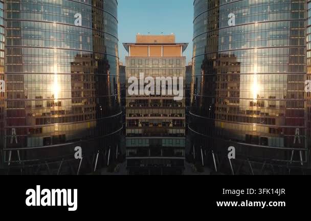 mirrored fractal cityscape skyline with symmetrical skyscraper geometry ...