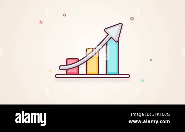 Ochart Background Animated Business Growth Chart Illustration with Rising Arrow and ...