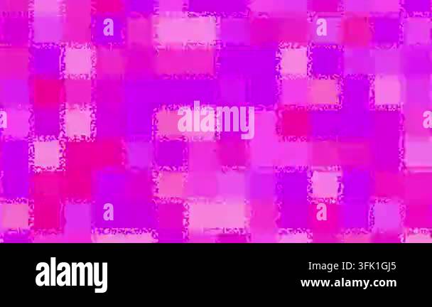 Abstract background loop of small squares in a geometric pixelated ...