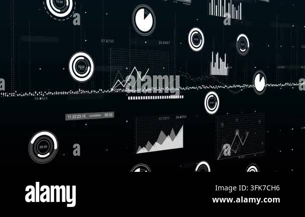 Technical Data Visualization Vertical video: Camera panning, data viz panel sliding in tech HUD ...