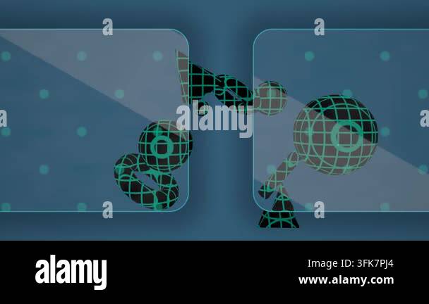 This dynamic digital animation features a colorful geometric shape that ...