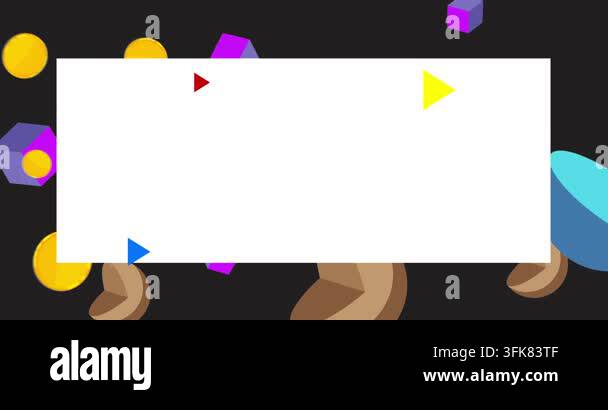 Geometrical graphic retro theme background animation with place for ...