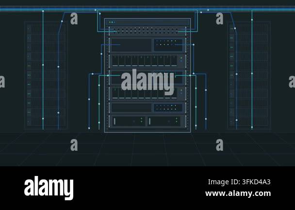 Digital Data Center Infrastructure Connectivity Visualization Stock ...