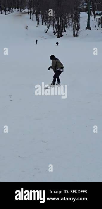 Snow Ridier Video of a snowboarder riding down a slope. Live footage of a ...