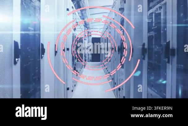 Animation of scope and data processing over computer servers. Global ...