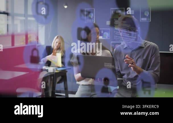 Animation of mobile apps and computer language over diverse coworkers ...